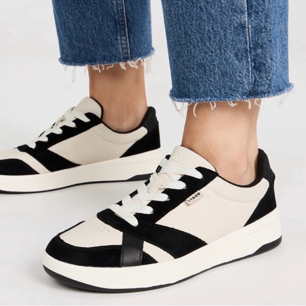 EUC STAUD X KEDS The Court Sneaker Black and White Women's Sz 7.5 Sold Out!